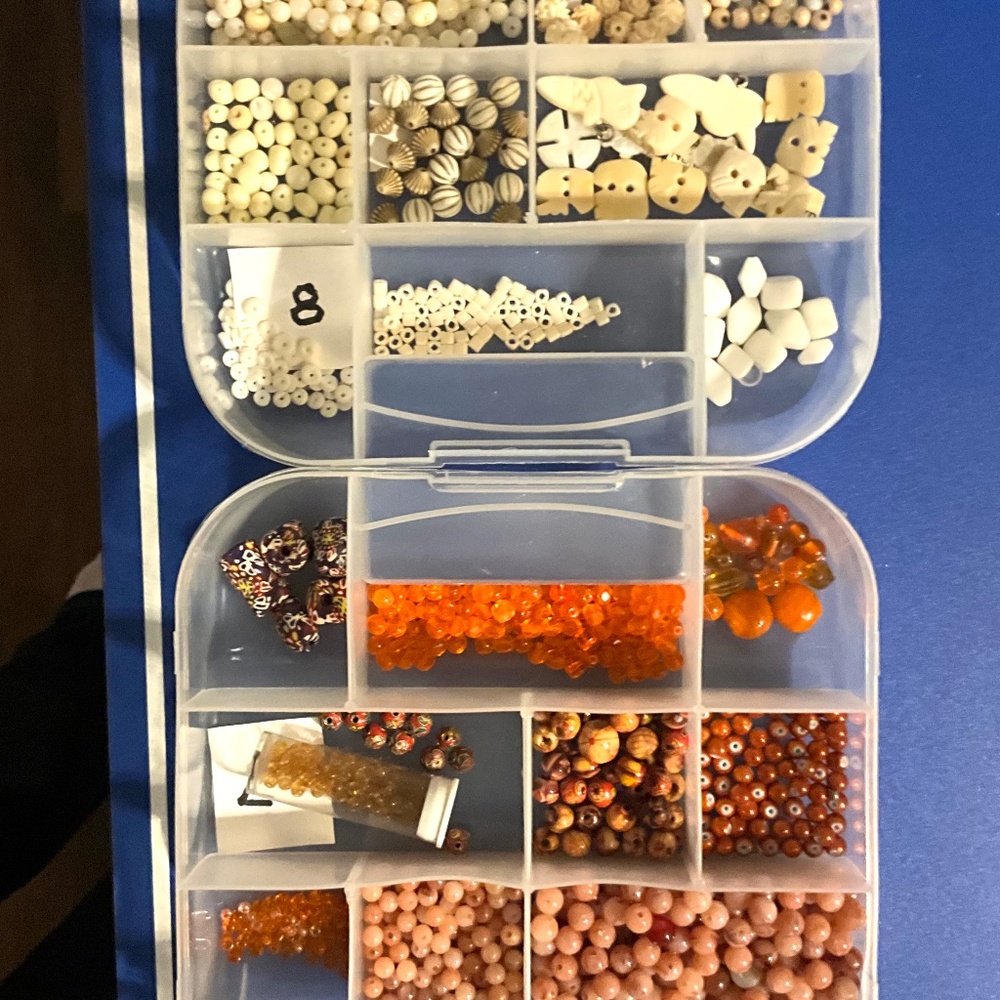 Jewelry making supplies, beads, crystals, findings & misc +storage cases (7 & 8)